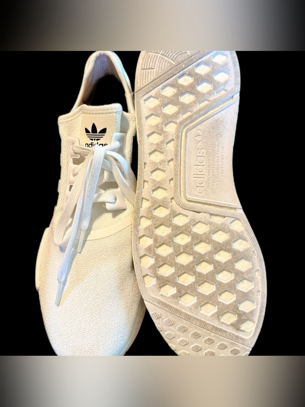 Adidas Mens Boost NMD R1 EG7410 White Running Shoes Sneakers Size 13 Nice - Picture 7 of 8